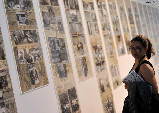 A woman at an Istanbul art show.